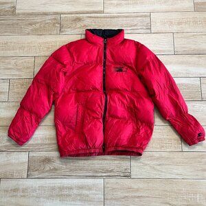 Mens Starter Black Label Red Puffer Coat Jacket - L